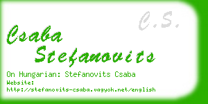 csaba stefanovits business card